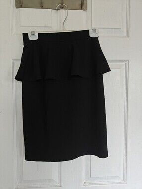 Jacob Classic Black Peplum Pencil Skirt, Size 0
